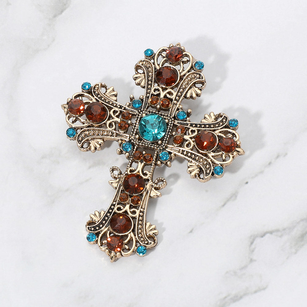 Women Church Brooch-2148 Topaz - Church Suits For Less
