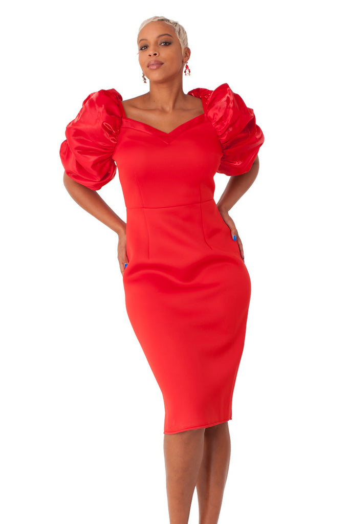 For Her Women Dress 82167C-Red - Church Suits For Less