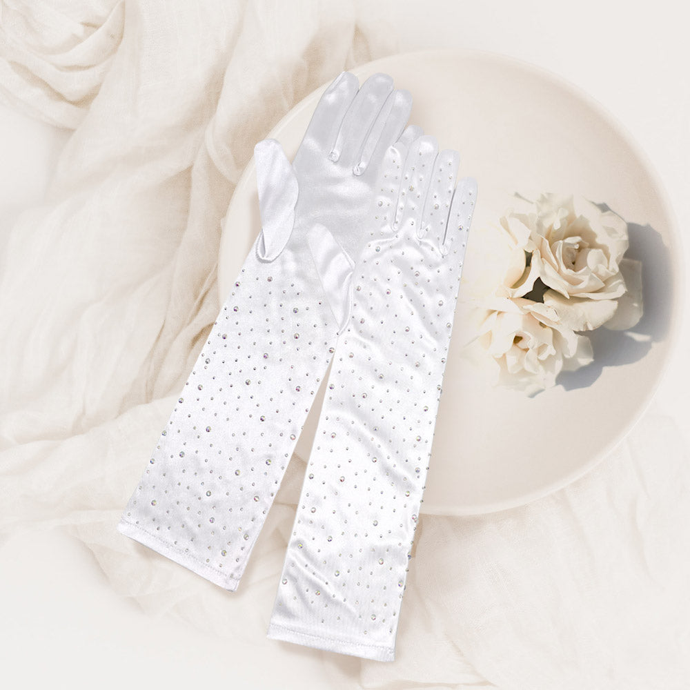 Women Church Gloves BDF-112 White - Church Suits For Less