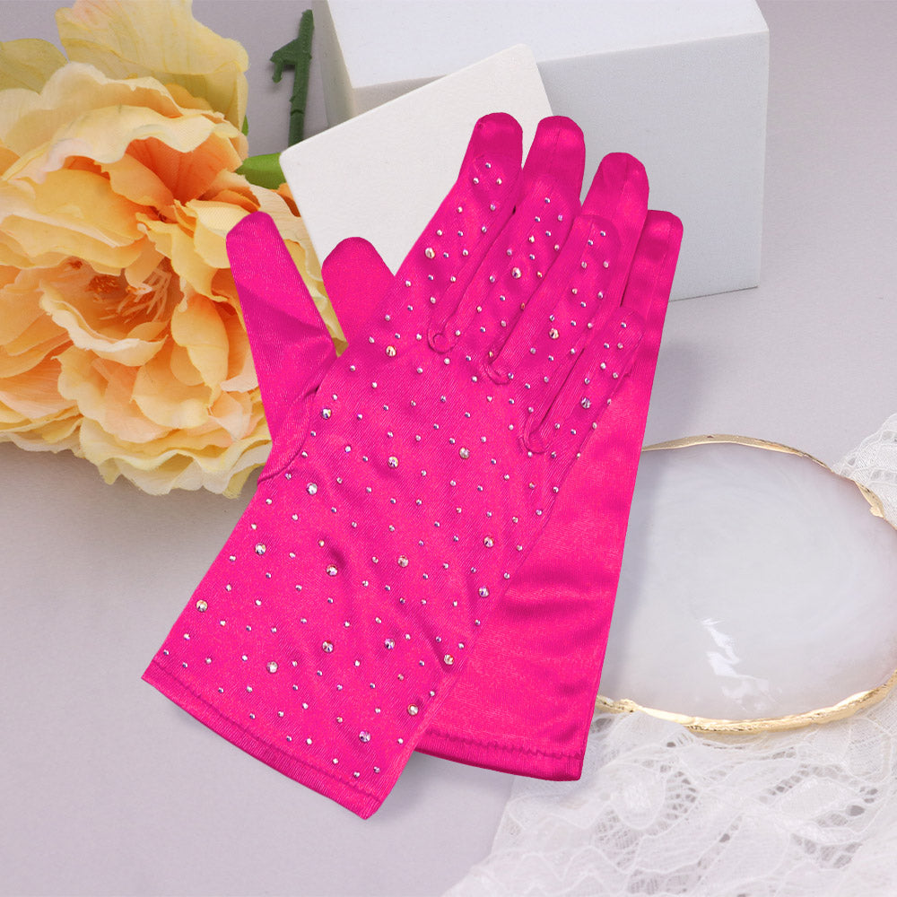 Women Church Gloves BDF-12 Hot Pink - Church Suits For Less