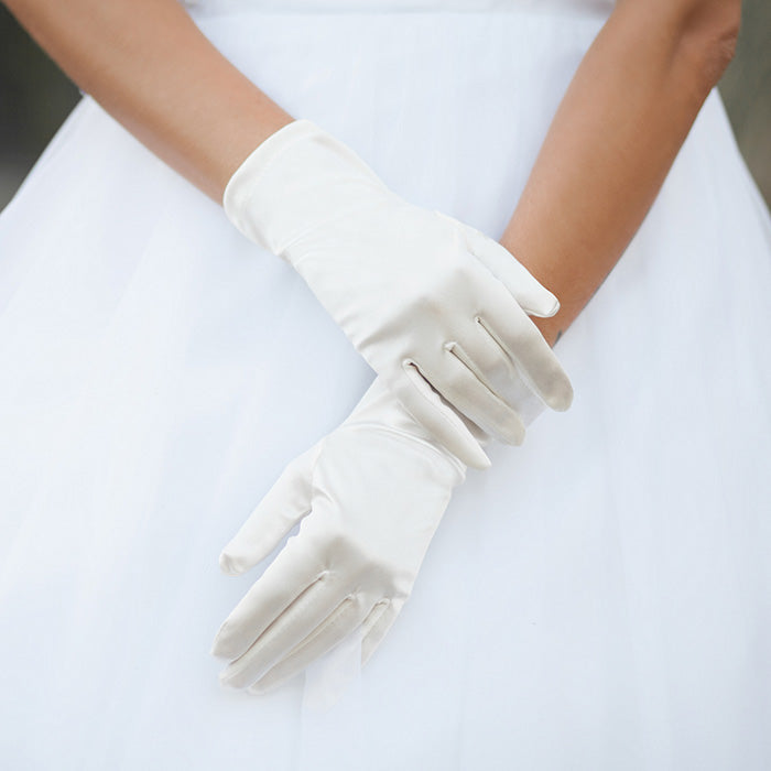 Women Church Gloves BDF-24 Ivory - Church Suits For Less