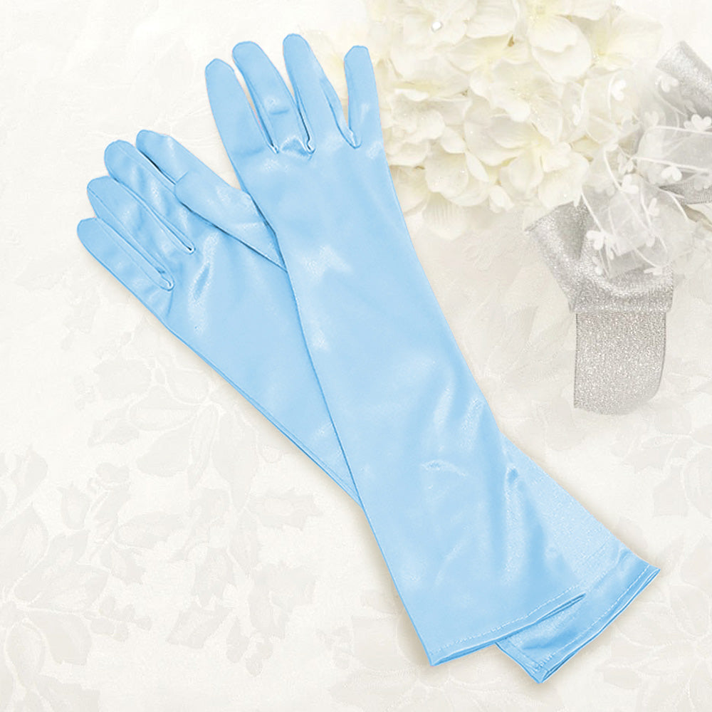 Women Church Gloves BDF-7035 Light Blue - Church Suits For Less