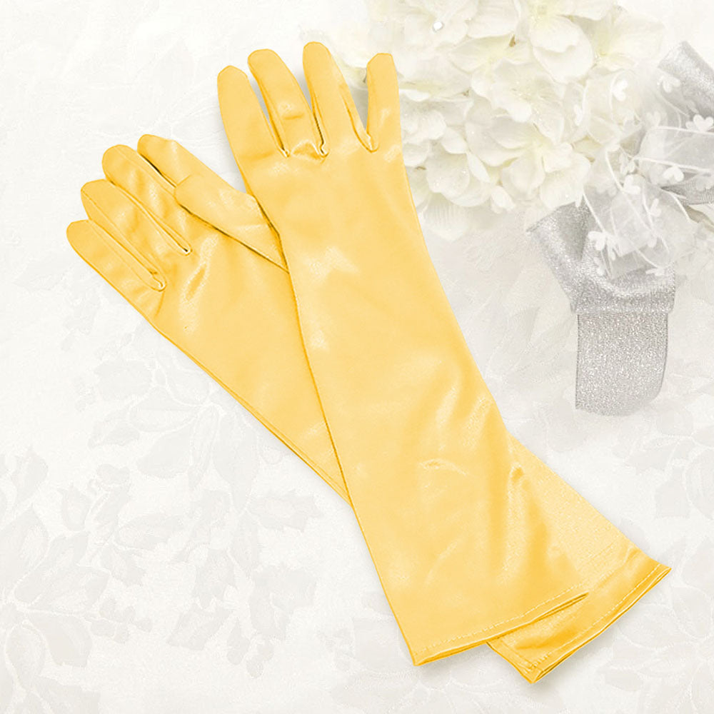 Women Church Gloves BDF-7035 Yellow - Church Suits For Less