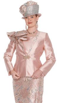 Champagne Italy Church Suit 6101-Metallic Pink - Church Suits For Less