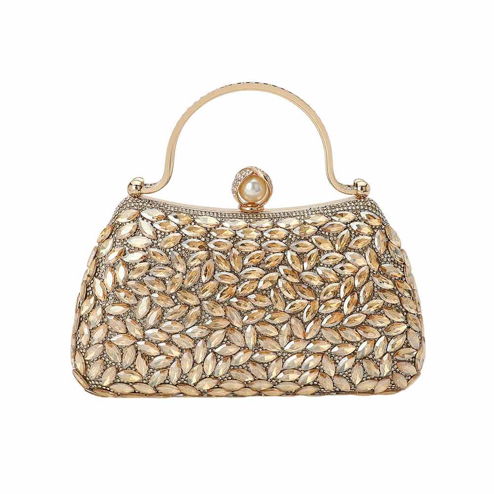 Women Clutch Bag 8264 Gold Pearl
