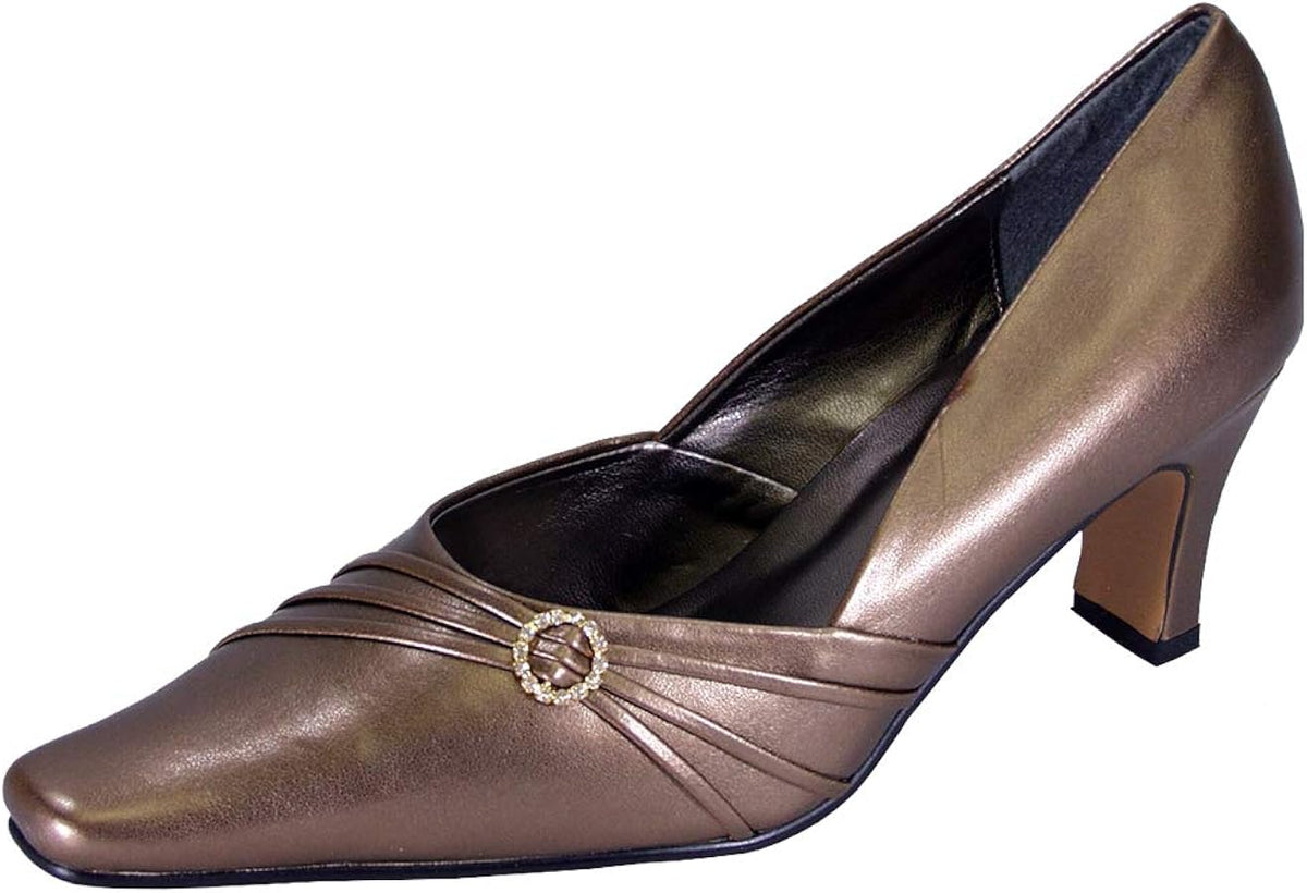 Women Dress Shoes BDF-659 Bronze - Church Suits For Less