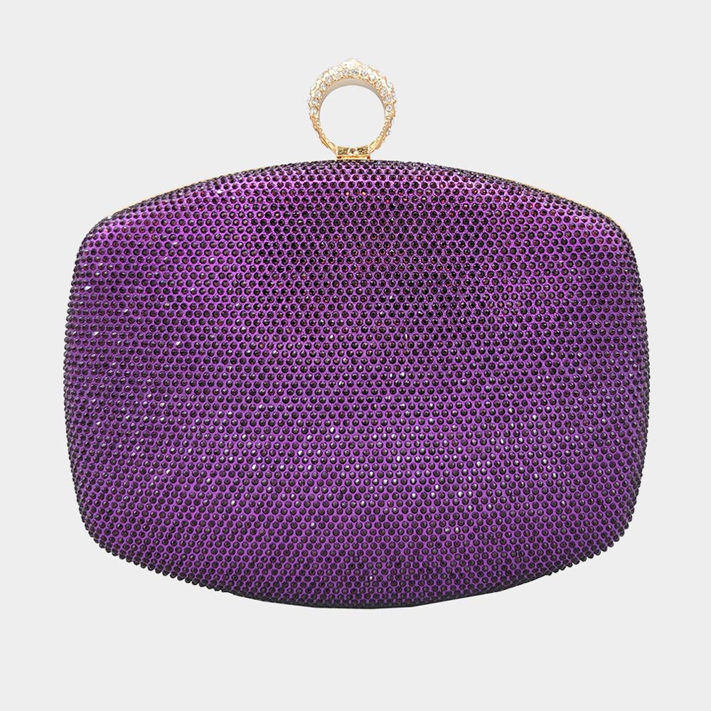 Women Fashion Clutch BDF-10081 Purple - Church Suits For Less
