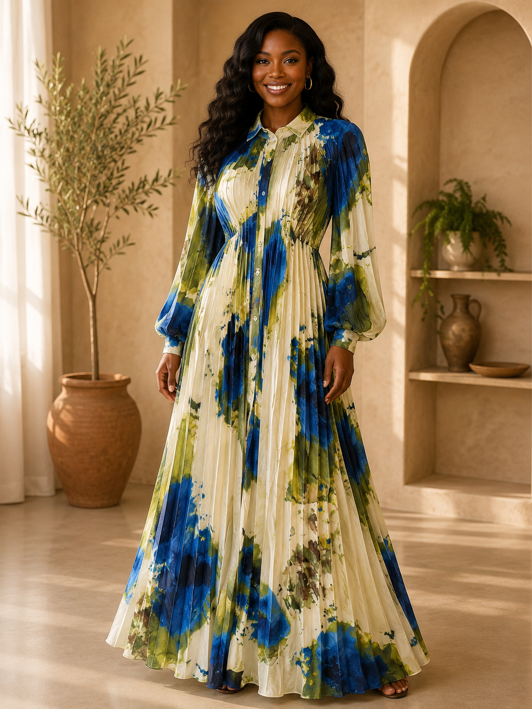 Women Fashion Dress 056C Blue