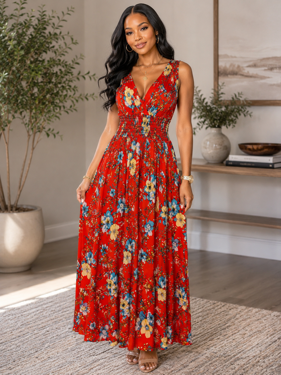 Women Fashion Dress 221C Red