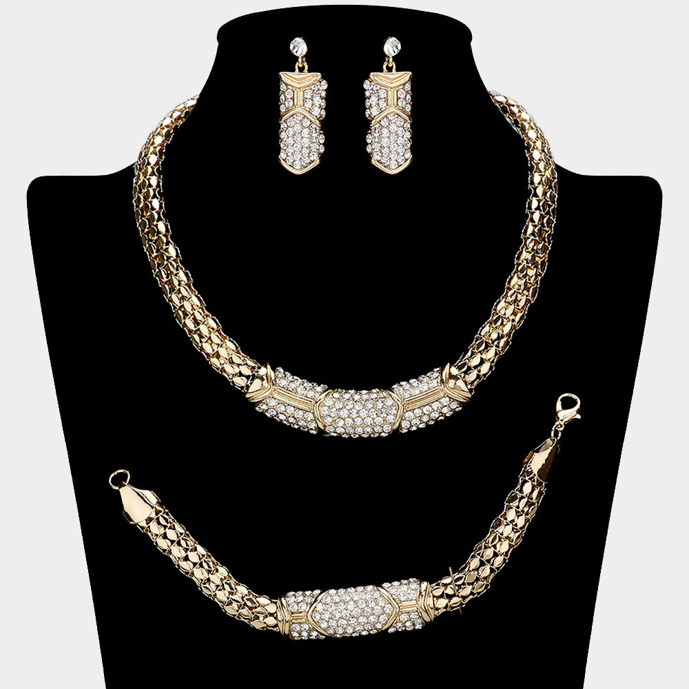 Women Jewelry Set-18909 Gold - Church Suits For Less