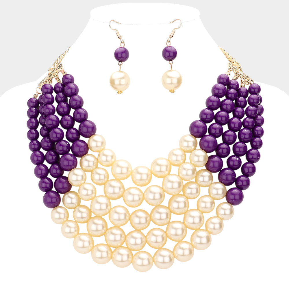 Women Jewelry Set-BDF-0175 Purple - Church Suits For Less