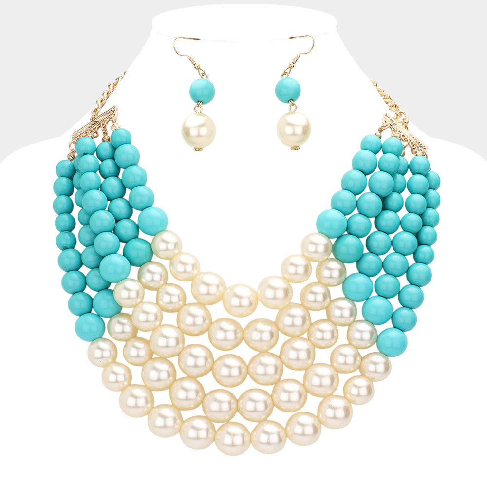 Women Jewelry Set-BDF-0175 Turquoise - Church Suits For Less