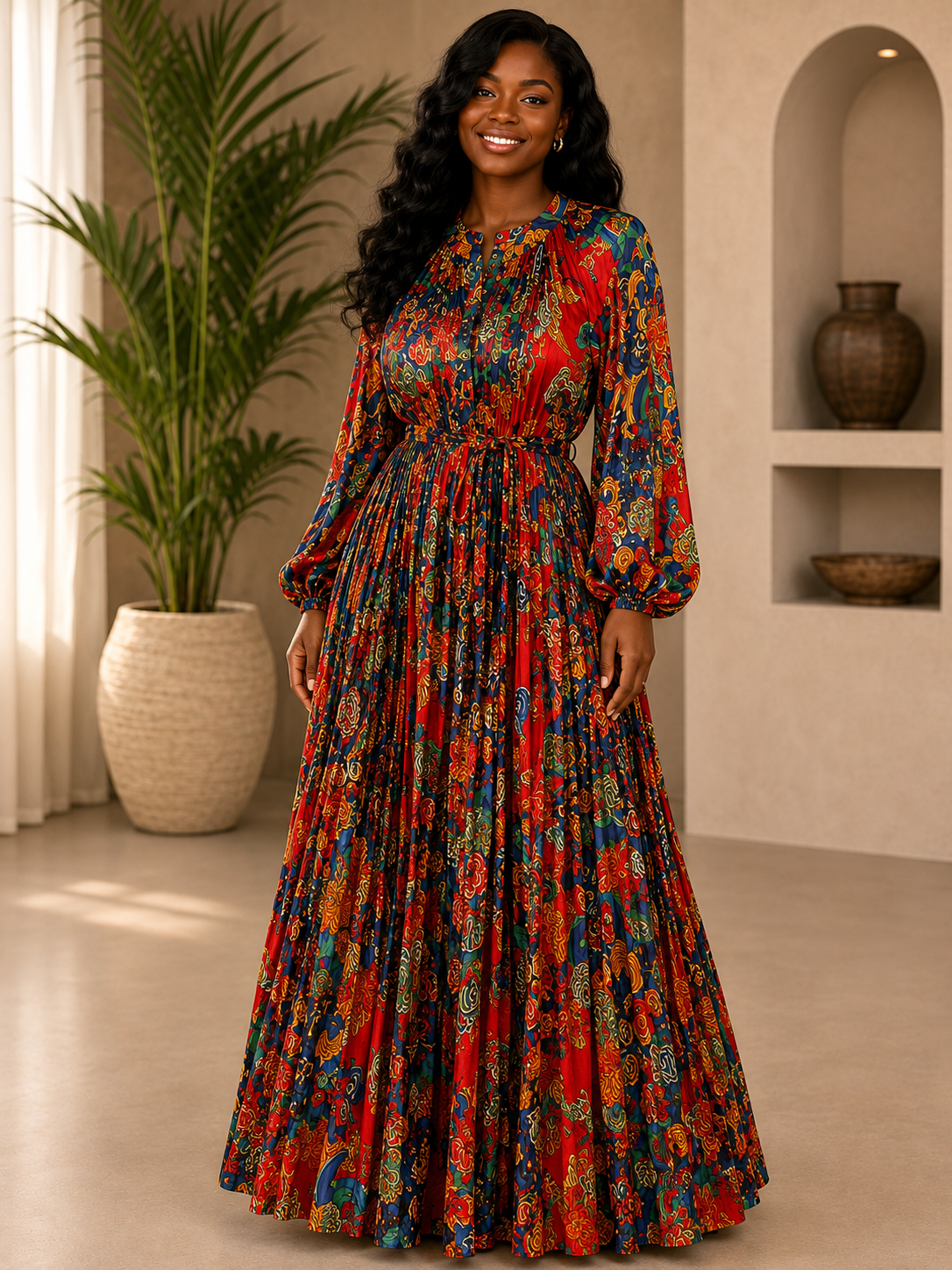 Women Fashion Dress 054C Print