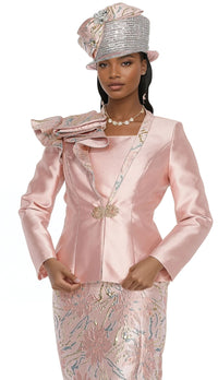 Champagne Italy Church Suit 6101-Metallic Pink - Church Suits For Less