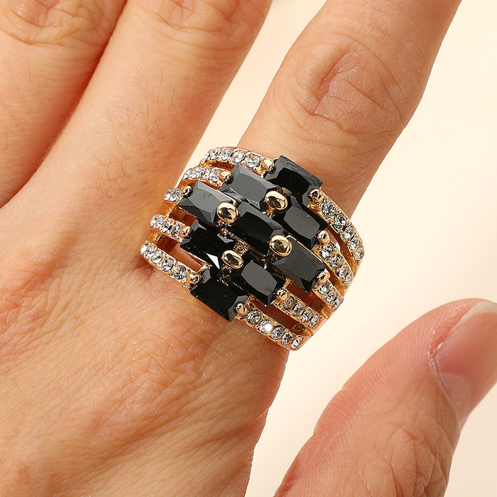 Women's Ring FR2278 Black Gold