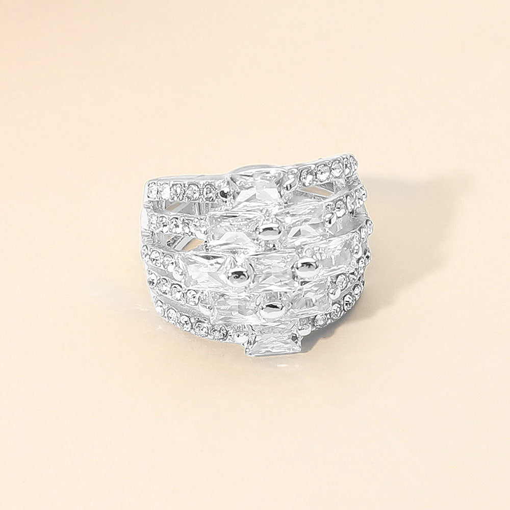 Women's Ring FR2278 Clear Silver