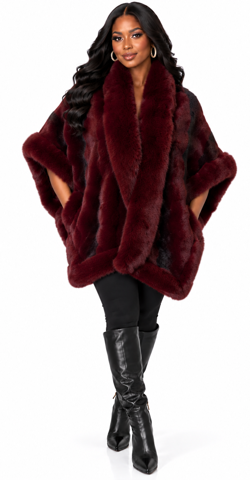 women’s cape 5-Burgundy