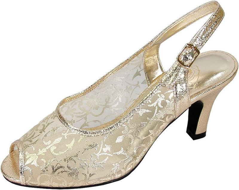 Women Dress Heels BDF-835C Gold, Gold / 8 | Church Suits For Less