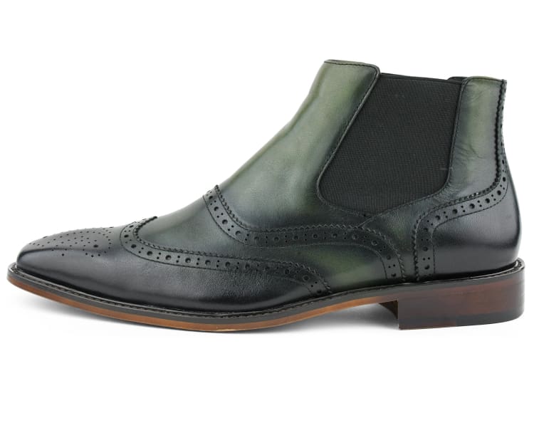 mens green dress boots Noble Men's Vintage Lace-Up Boots (Green) 9