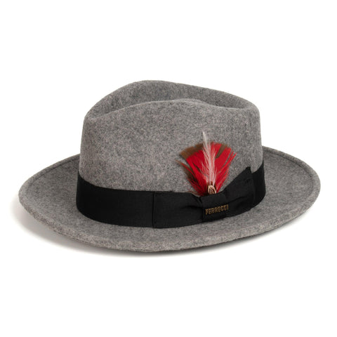 Men Church Fedora Hat Grey - Church Suits For Less