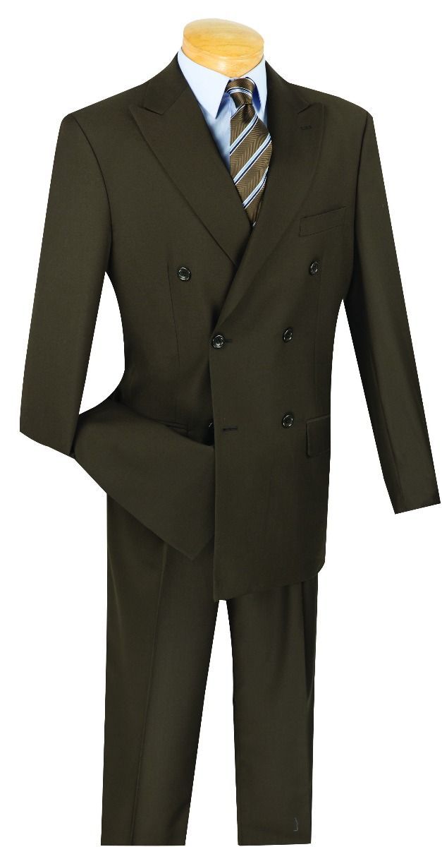 Vinci Men Suit DC900-1C-Brown - Church Suits For Less