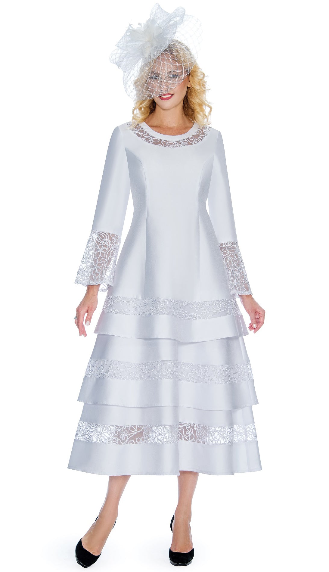Giovanna Dress D1346D-White - Church Suits For Less