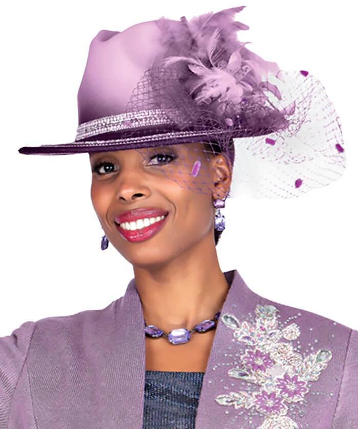 purple dress hats M23157 Purple Wide-Brim Sinamay Hat with Jumbo Bow - Kentucky Derby | Royal Ascot | Wedding | Garden Party | Church