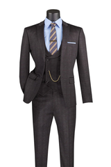 Vinci Men Suit SV2W-8C-Black - Church Suits For Less