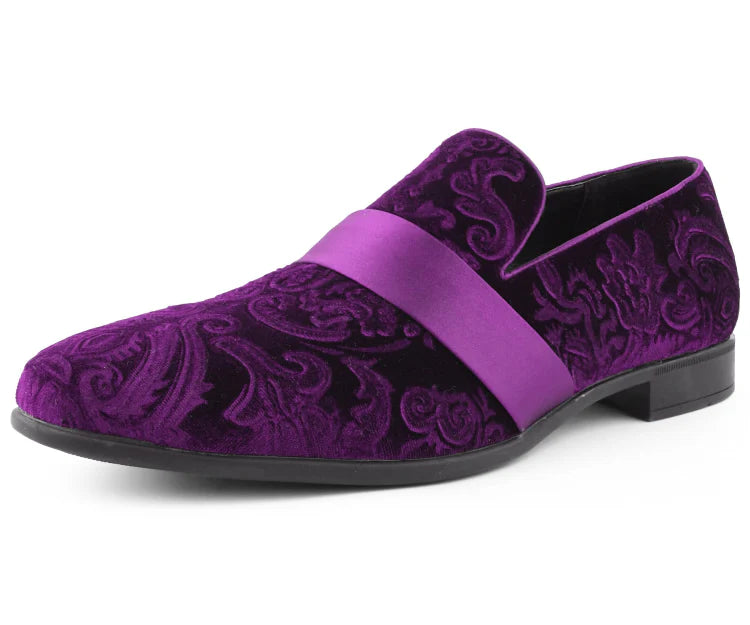 Men Dress Shoe King Purple - Church Suits For Less