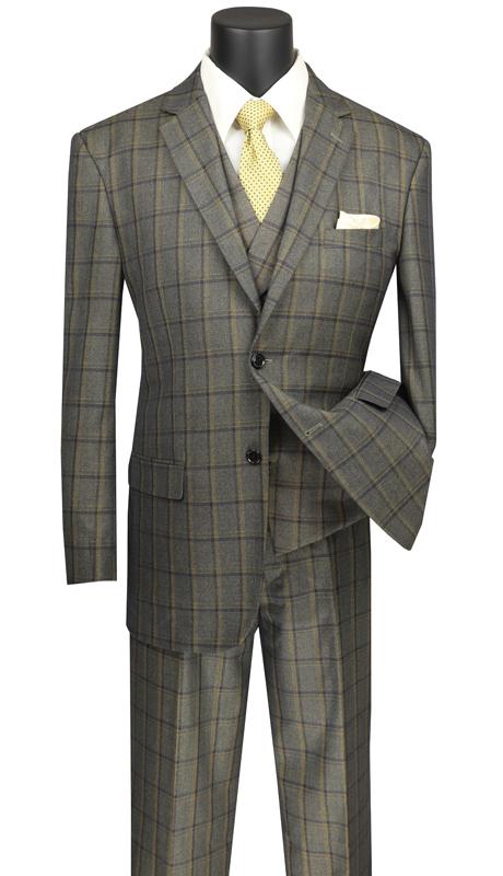 Men Church Suit V2RW-12C-Olive - Church Suits For Less