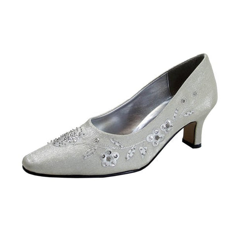 Women Church Fashion Shoes-652 Silver - Church Suits For Less