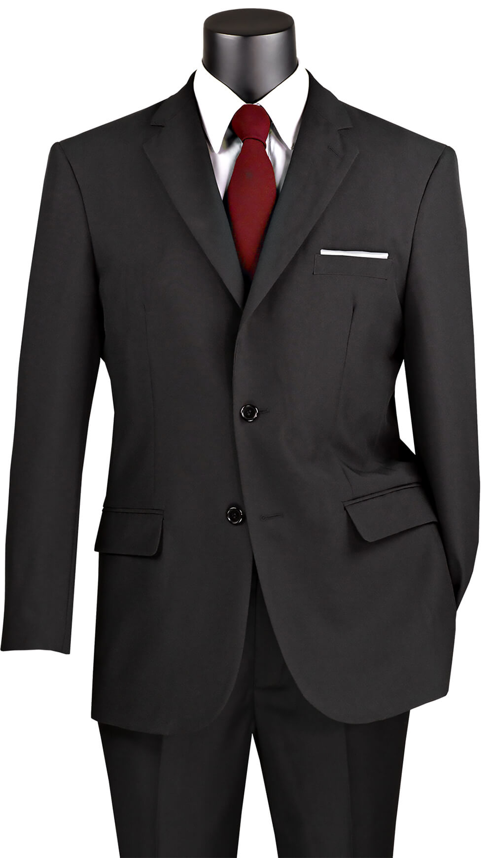 Vinci Suit 2PPC-Black - Church Suits For Less