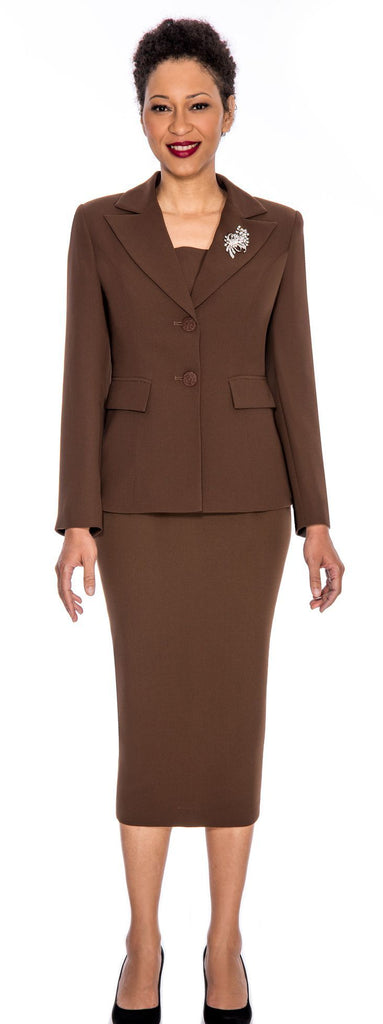 Giovanna Usher Suit 0710C-Chocolate - Church Suits For Less