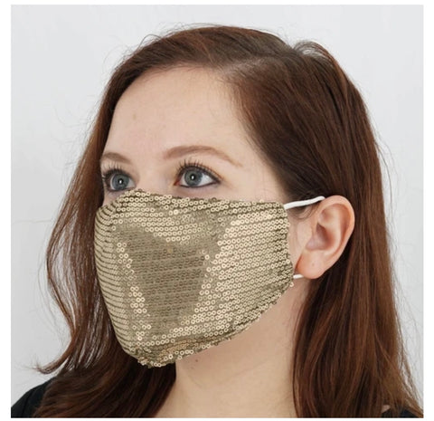 Women Fashion Face Mask 2469-Champagne-E - Church Suits For Less