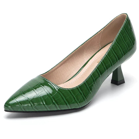 Women's Church Shoes-8846 Green - Church Suits For Less
