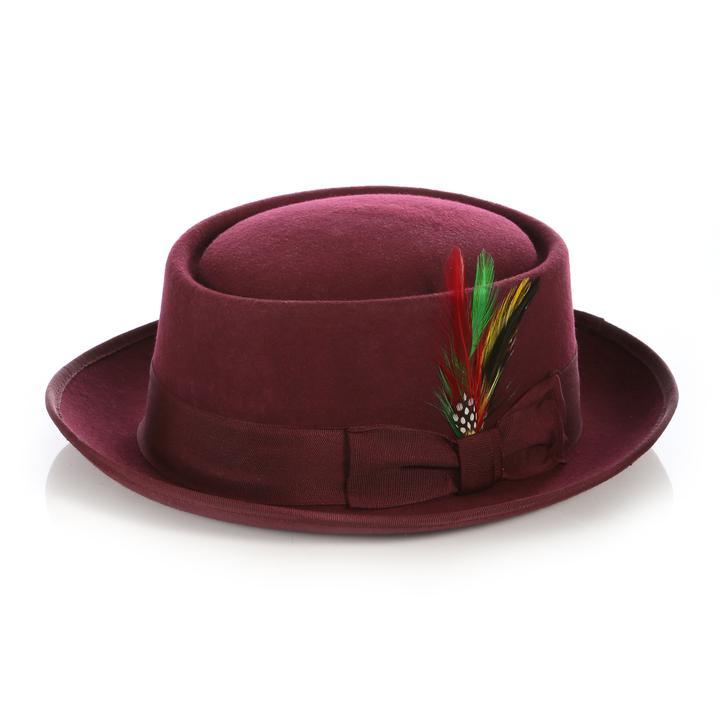 Men Pork Pie Hat-MSD BURG S310 - Church Suits For Less