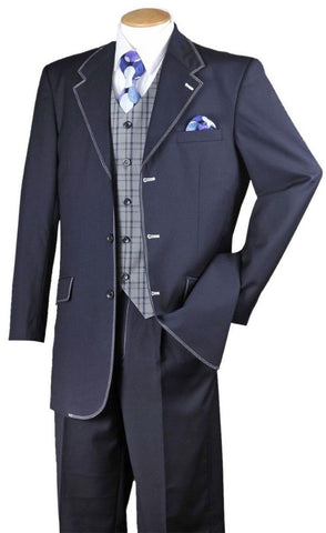 Milano Moda Men Suit 2916V-Navy - Church Suits For Less