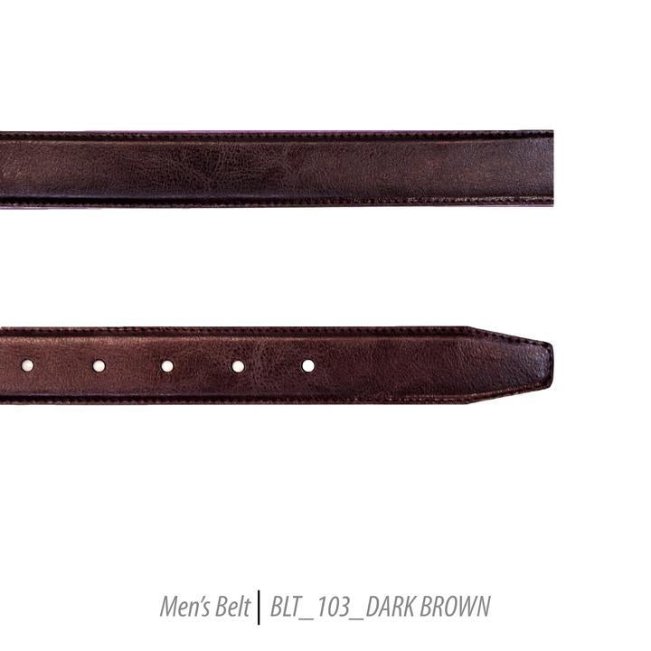 Men Leather Belts-BLT-103-Dark Brown - Church Suits For Less