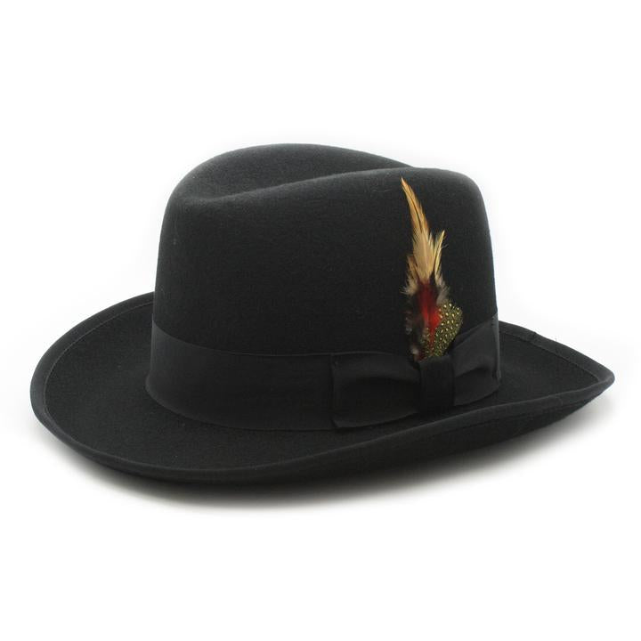 Men Godfather Hat MSD-BLACK - Church Suits For Less