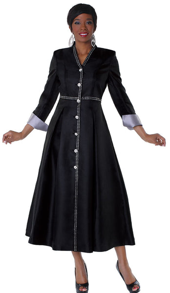 Tally Taylor Robe 4530C-Black/Silver | Church suits for less