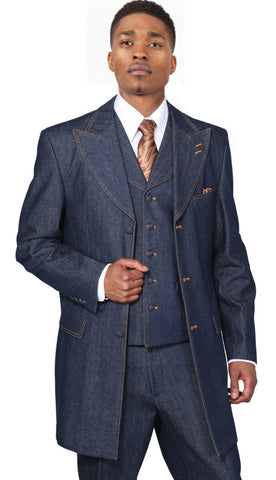Milano Moda Men Suit 5285VC-Blue - Church Suits For Less