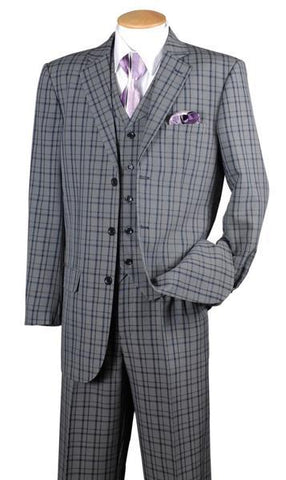 Milano Moda Suit 5802V6C-Navy/Grey
