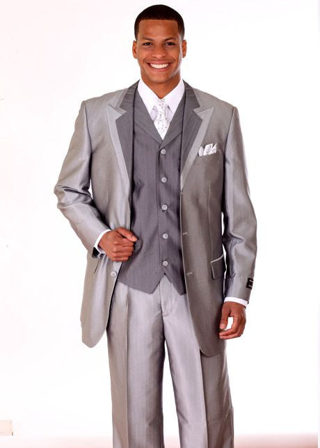 Milano Moda Suit 5907V-Silver - Church Suits For Less