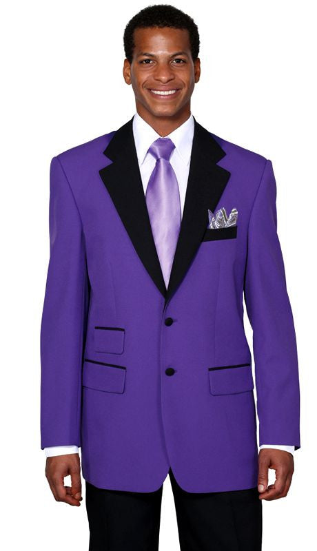 Milano Moda Suit 7022-Purple/Black, Purple/Black / 40L