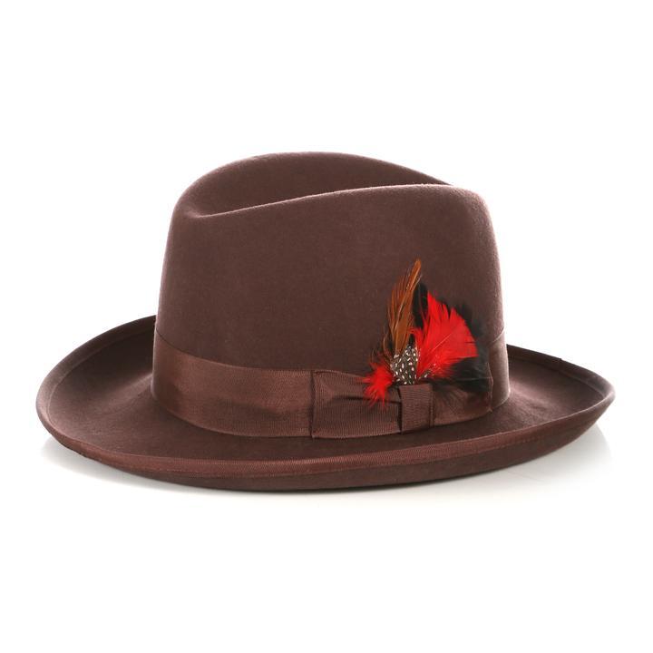 Men Godfather Hat-BROWN - Church Suits For Less