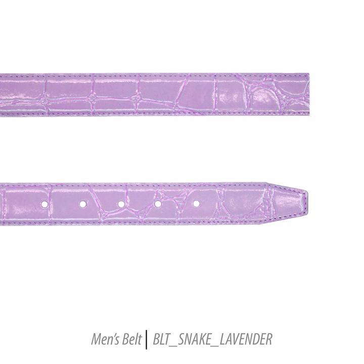 Men Leather Belts-BLT-Snake-Lavender-411 - Church Suits For Less