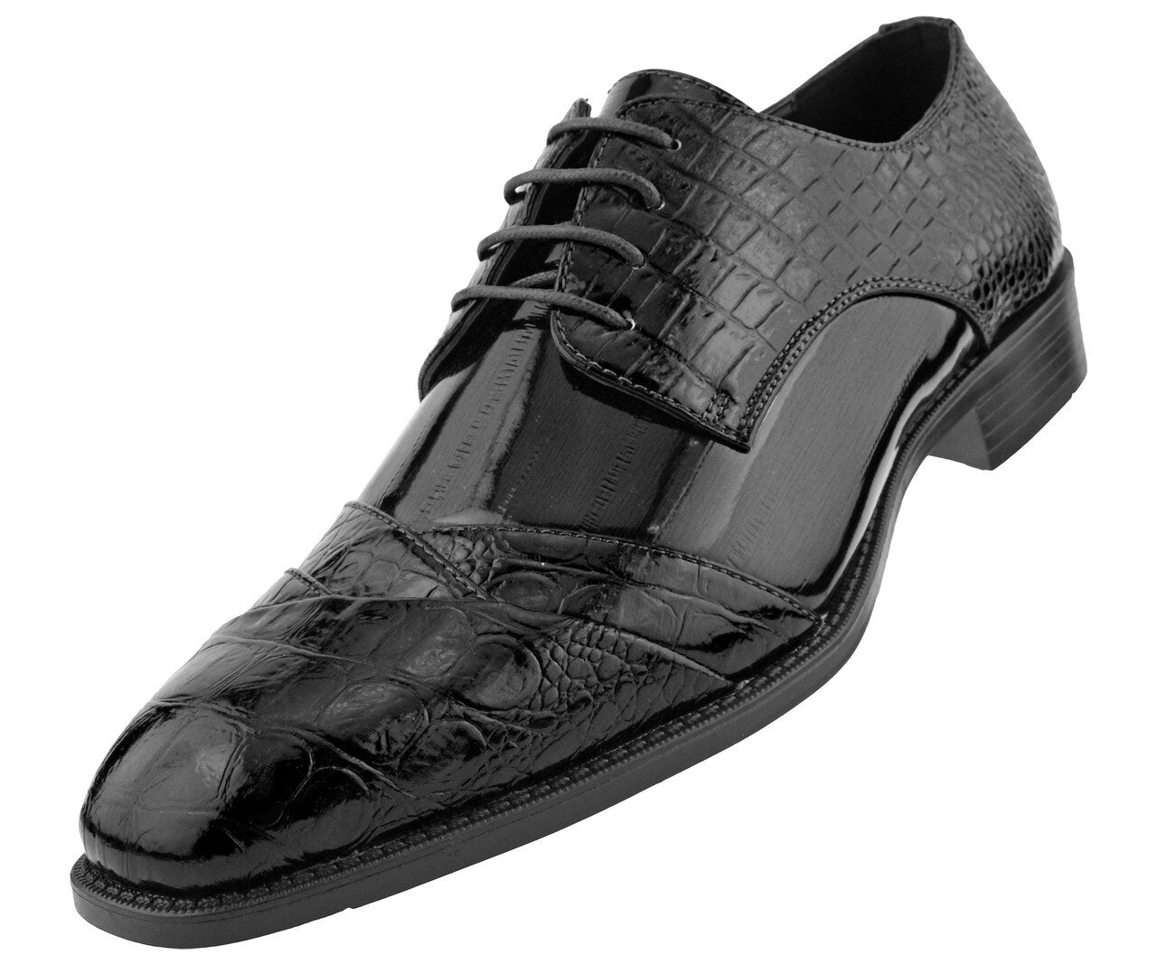 Men Dress Shoes-Alligator-Black - Church Suits For Less