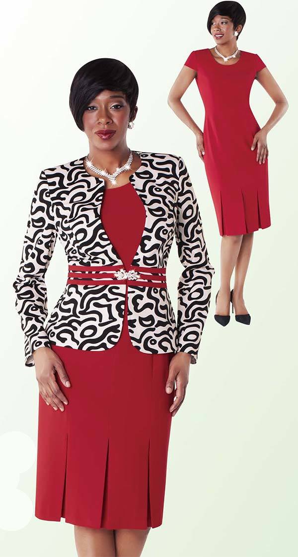 Tally Taylor Dress 9429C-Red/Print - Church Suits For Less