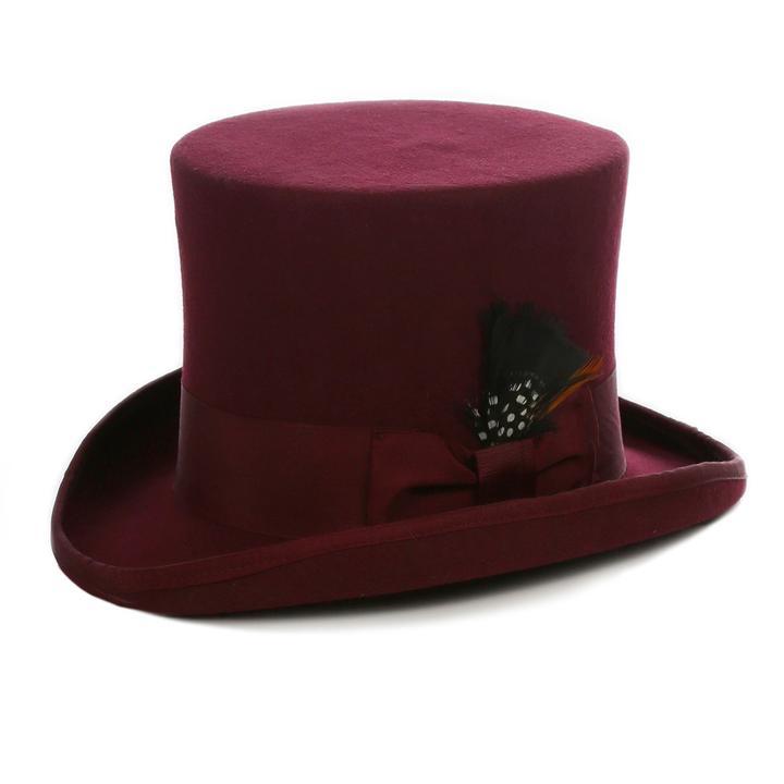 Men Top Hat-BURGUNDY M770 - Church Suits For Less