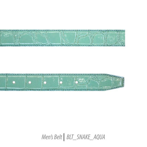 Men Leather Belts-BLT-Aqua-403